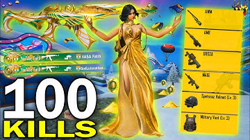 100 KILLS!😍 I STARTED the GAME WITH BEST LOOT of PRO PLAYERS AKM+M4 in FROSTY FUNLAND MODE🔥PUBGM