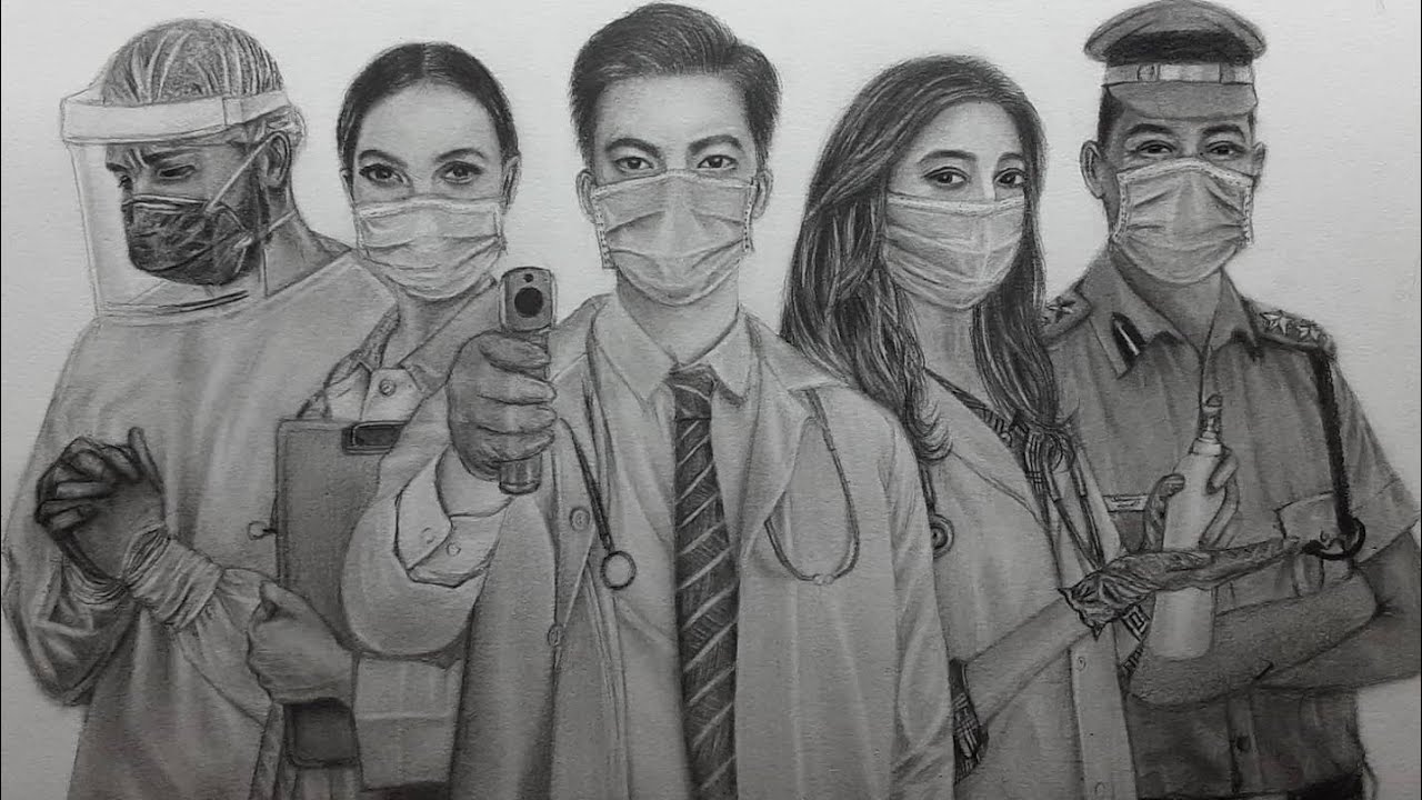 Corona Warriors realistic drawing | Tribute to Corona warriors