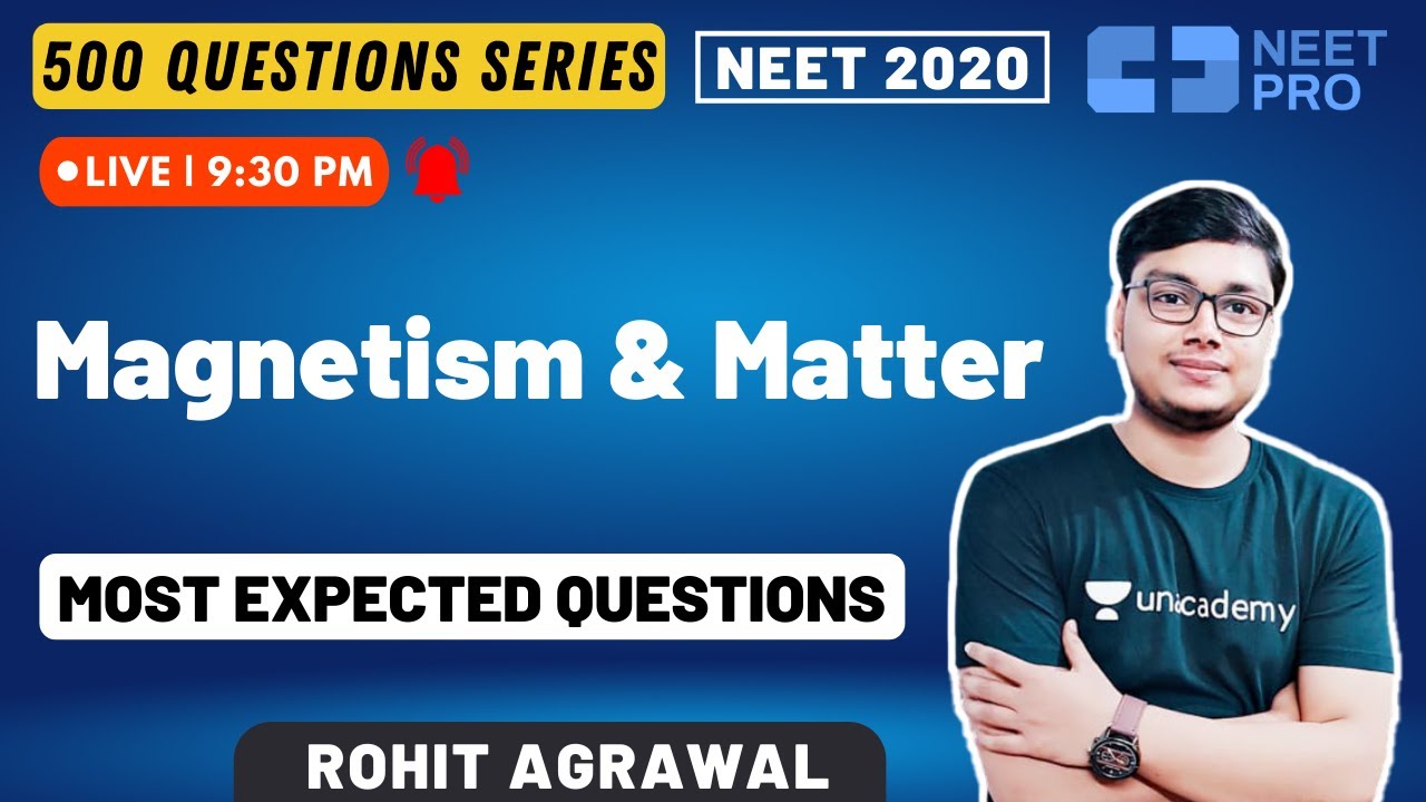 Magnetism And Matter Most Expected Questions For NEET 2020 NEET Physics YouTube