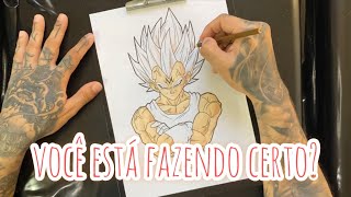 Como colorir pele de anime usando lápis de cor comum #vegeta #dragonball screenshot 5