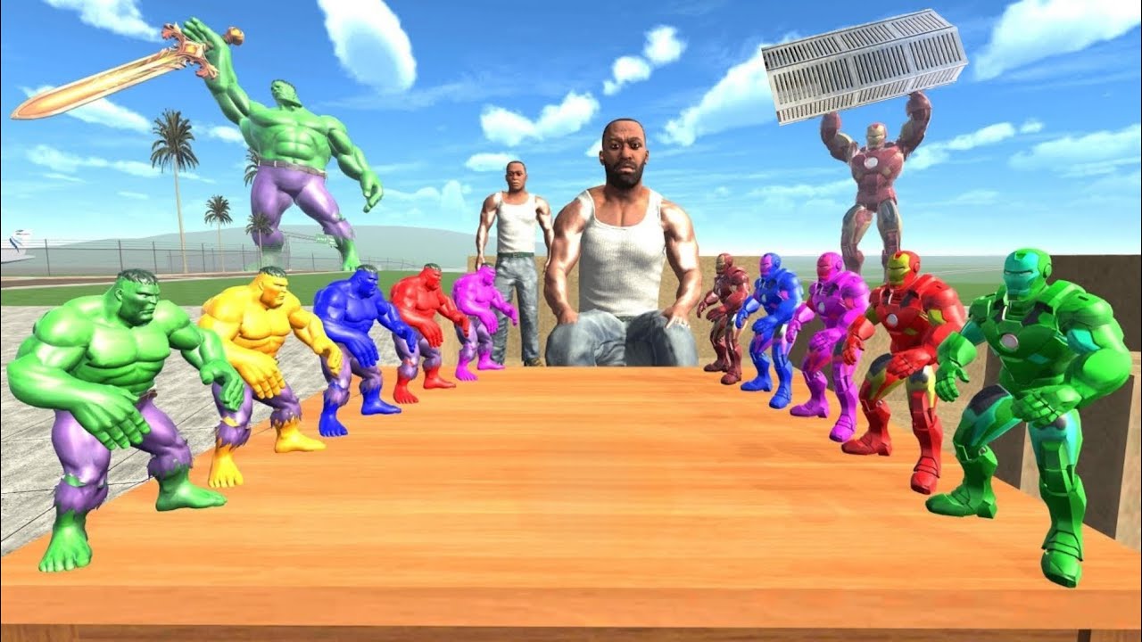 Tiny Colorful Iron Man vs Little Franklin &  In Indian Bike Driving 3d Game