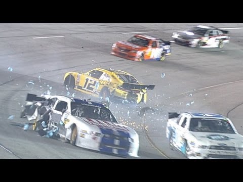 Fiery multicar wreck brings out red flag late at Kansas