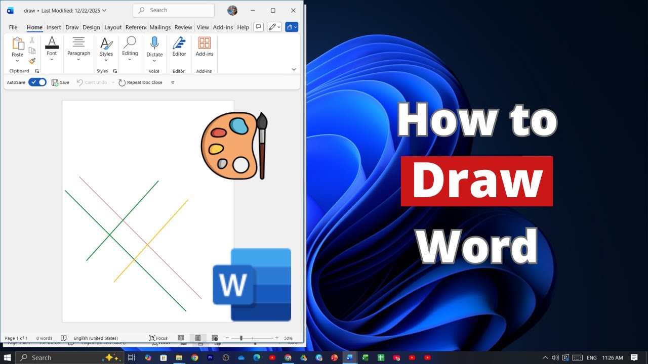 Tutorial Word Drawing How to Draw on Microsoft Word - YouTube