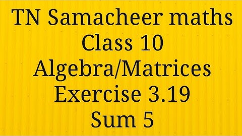 Sum 5 Exercise 3.19 Class 10 Algebra Tamilnadu Samacheer maths Nithyaganesh Maths
