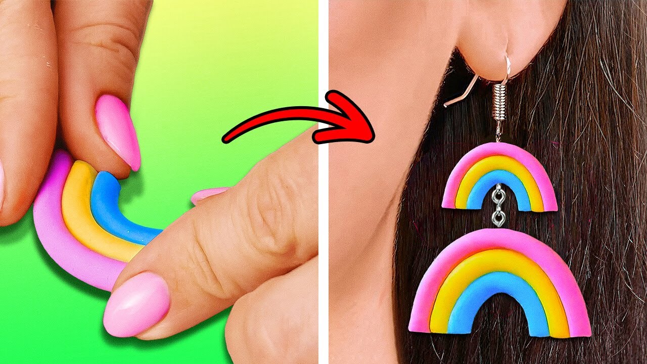 Colorful Crafts With Epoxy Resin & Polymer Clay And Cute DIY Jewelry ...