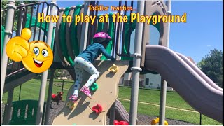 Toddler teaches how to play at the playground #shorts | Toddler fun moments screenshot 4
