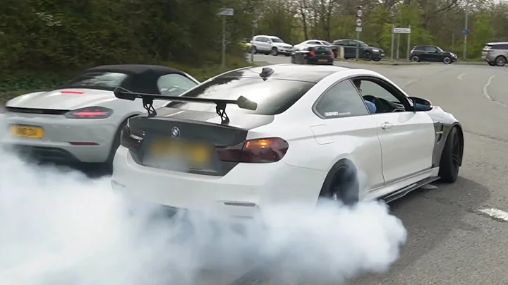 Supercars in Alderley edge (Mclaren 765lt, New BMW m5 touring,Ferrari 488 pista,Lamborghini huracan)