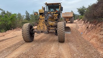 Building Roads In The Mountains With Volvo, Caterpillar, And Hamm Equipment - Sotiriadis Const. - 4K