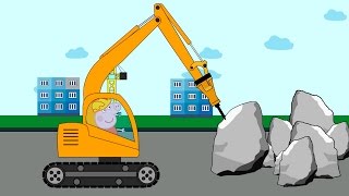 Свинка Пеппа и Джордж на стройке. Строительная техника. Мультфильм для детей Свинка Пеппа и Джордж на стройке. Строительная техника. Мультфильм для детей