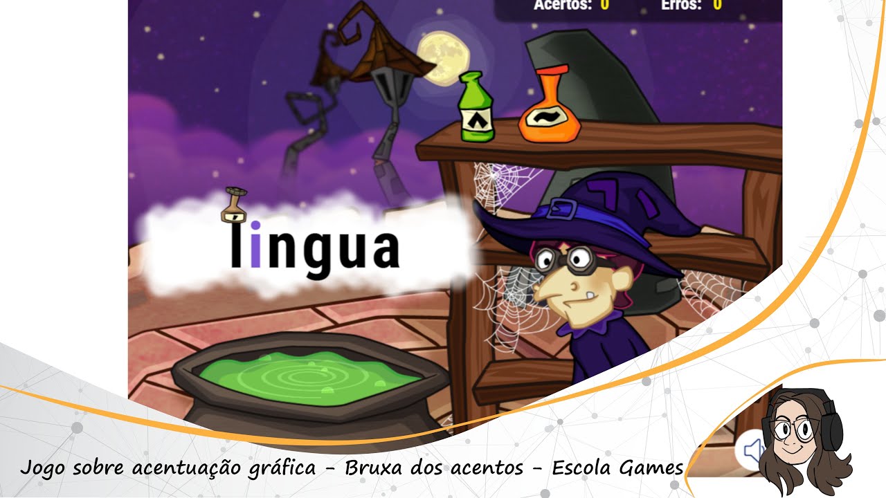 Jogo educativo sobre acentuação gráfica - site Escola Games 