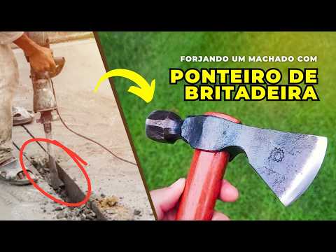 FORJANDO um MACHADO de COMBATE INDÍGENA TOMAHAWK DE PONTEIRO DE BRITADEIRA - Pipe Tomahawk
