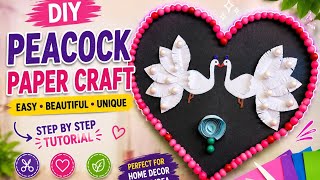 🦚 DIY Beautiful Peacock Paper Craft | Easy Wall Hanging Decoration | Handmade Craft Tutorial 🎨✨