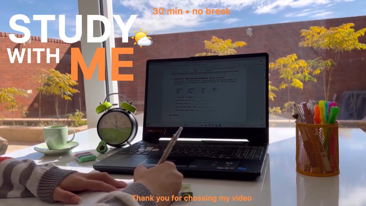 30-MIN STUDY WITH ME / Soft Window Light ☁️✨ / Gentle Focus 📖 / No Break