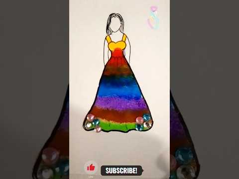 Rainbow Dress Painting Shorts Satisfying Art Painting Youtubeshorts Viral