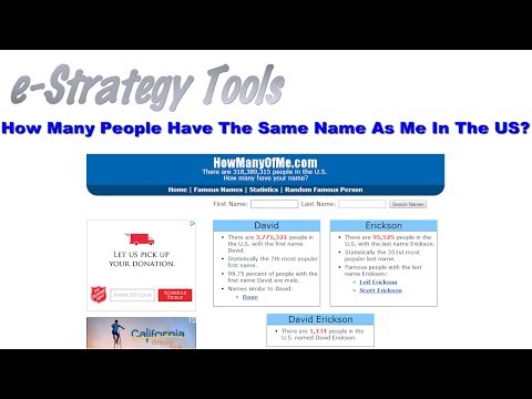 How Many People Have The Same Name As Me In The US?