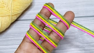 Amazing 3 Beautiful Woolen Yarn Flower making ideas with Finger | Easy Sewing Hack
