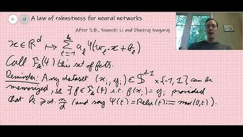 A law of robustness for neural networks