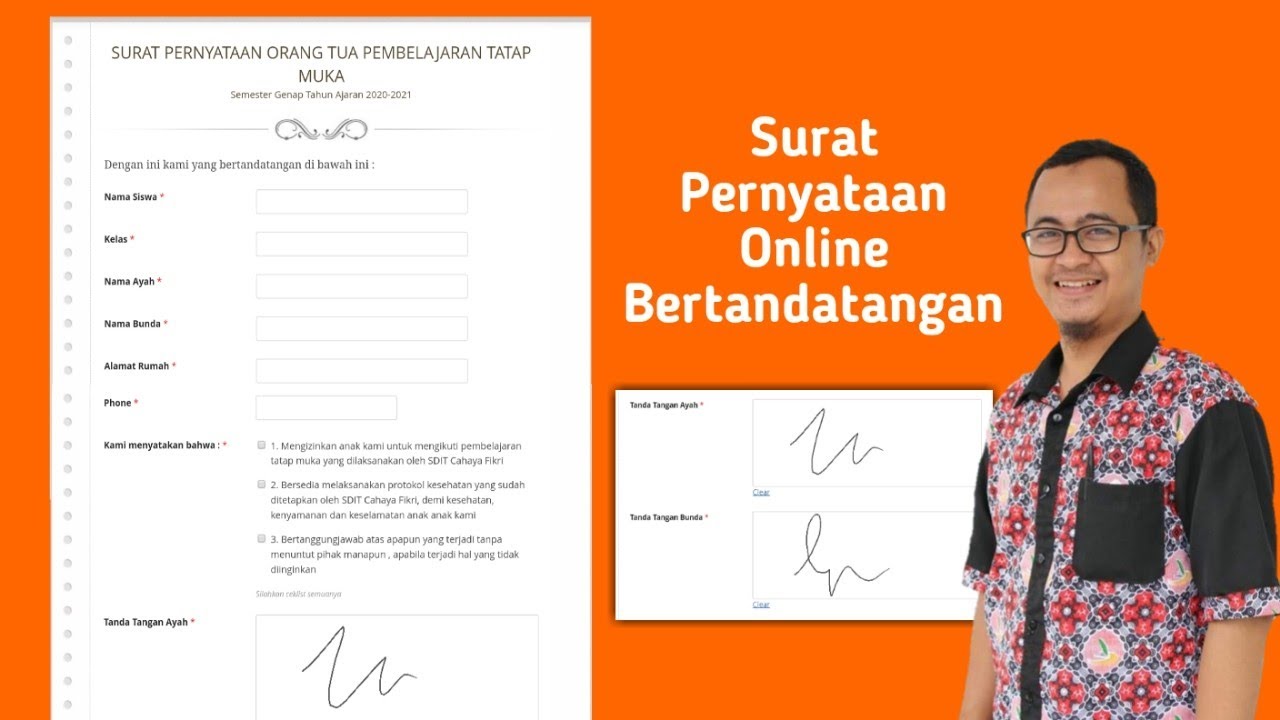 cara menggunakan zoho form | contoh surat pernyataan orang tua online