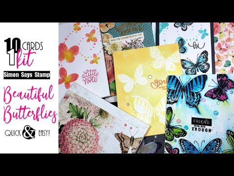 10 Cards 1 Kit | Simon Says Stamp Card Kit | Beautiful Butterflies ...