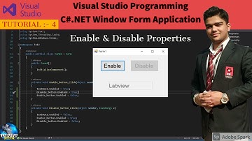 C# Tutorial | Tutorial 4 Enable & Disable Property in C# | C#.NET Tutorial | C# Programming | C#