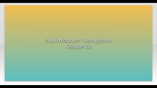 Big O Notation - O(nlog(n)) vs O(log(n^2))