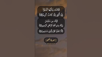 سورة النمل الآية ٢٨ الى ٣٢ بصوت الشيخ محمد صديق المنشاوي