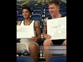 How well do you know your teammate? 🏀✨ Stetson's Tristan Gross and Treyton Thompson test it ✍️