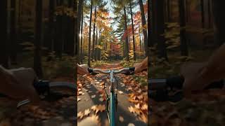 Canada Autumn Leaf Road #pov #cycling #autumnvibes #naturelovers #shorts