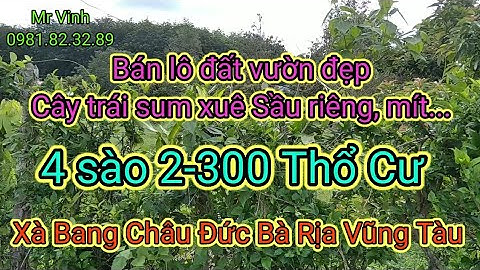 Bán Đất vườn Châu Đức 4 sào 2 - 300TC có 63m mặt tiền Xà Bang Châu Đức BRVT @NguyenTheVinhbds