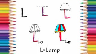 اسهل طريقة لتحويل الحروف الانجليزية الي رسومات .. حرف(L)،(Lamp) لمبة