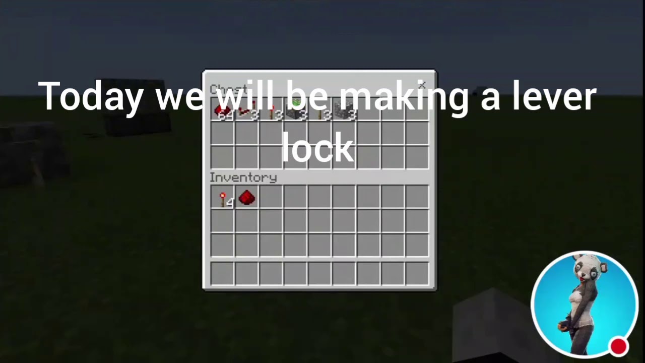 Minecraft how to make a lever lock bedrock 1.14 YouTube