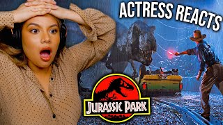 THESE DINOSAURS HAD ME ON EDGE!! ACTRESS REACTS to JURASSIC PARK (1993) Movie Reaction