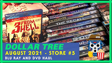 DOLLAR TREE $1 Store Blu Ray and DVD AUGUST 2021 Search 5 and Haul - Rob Zombie for $1?  Horror?