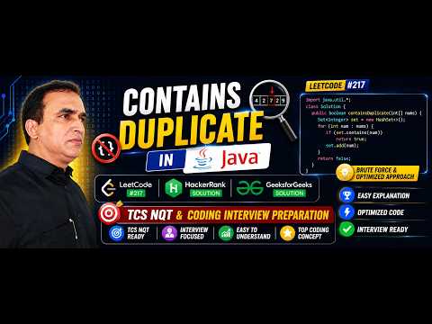 Find Duplicate Elements in Java | LeetCode | HackerRank | GFG | TCS NQT | Video 5
