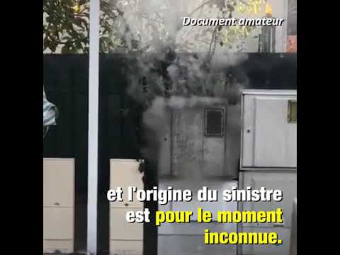 Un boîtier électrique équipé d'un compteur Linky en flammes à Châlette-sur-Loing