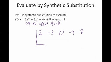 Adv. Alg. Chapter 5.2.3: Synthetic Substitution