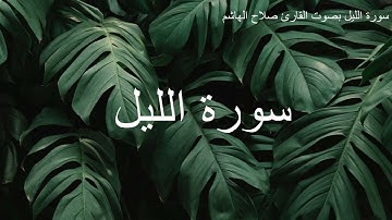 سورة الليل بصوت القارئ صلاح الهاشم
