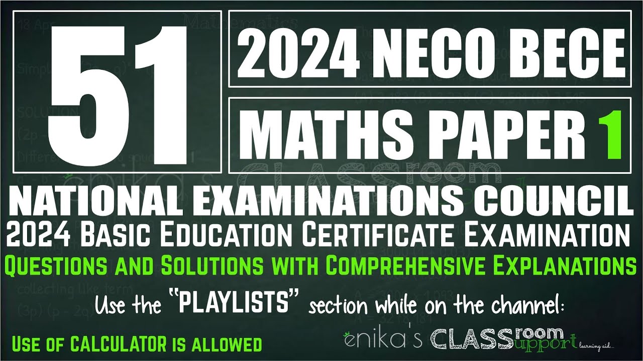 51, 2024 NECO BECE PAPER 1: COMMERCIAL ARITHMETIC: PERCENTAGE COMMISSION