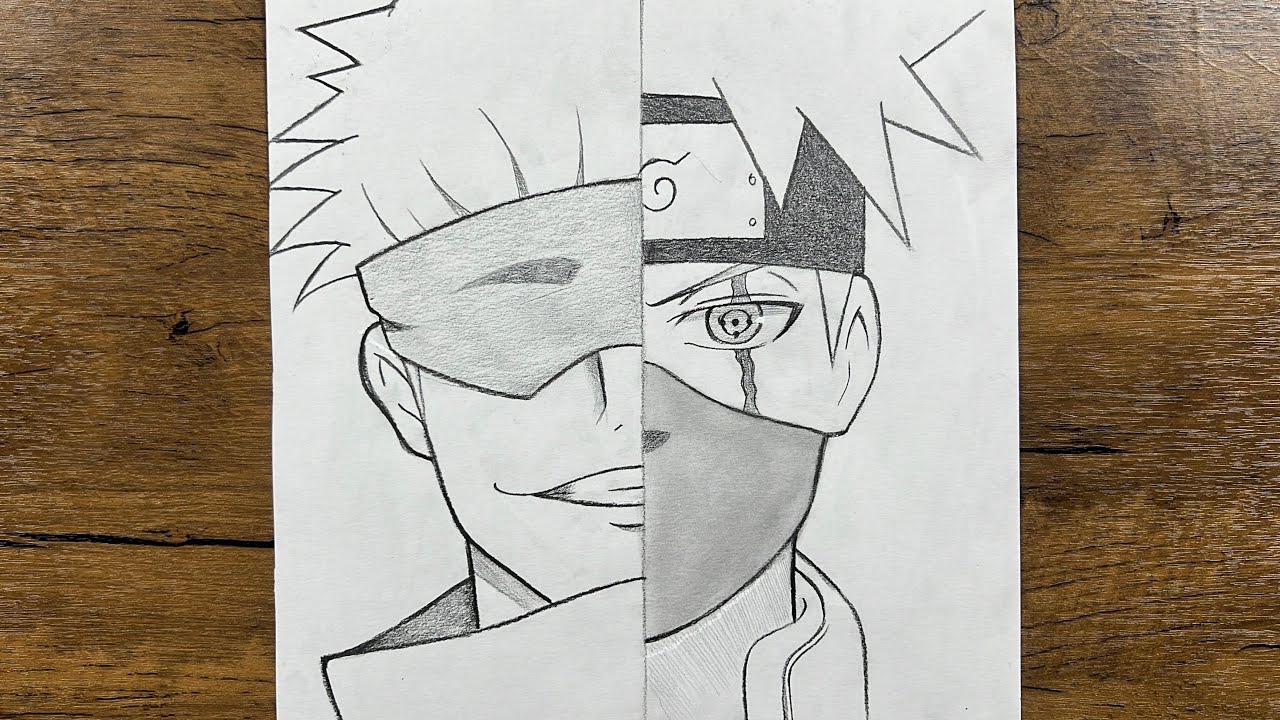 How to draw gojo vs Kakashi 🔥 using just a pencil ✏️ | step-by-step anime drawing for beginners