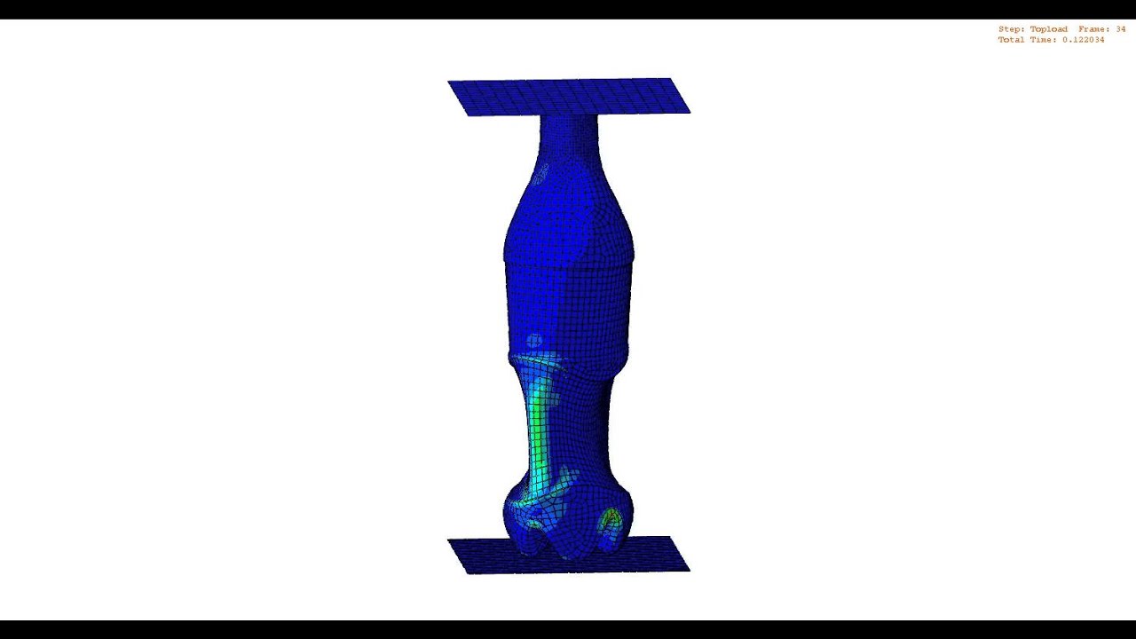 Topload Analysis of Plastic Bottle - Abaqus Implicit - YouTube