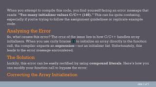 How to Solve the Too Many Initializer Values Error When Passing Boolean Arrays in C/C+ +