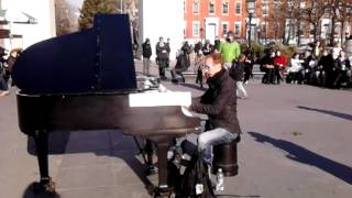 Piano player in washington square park
