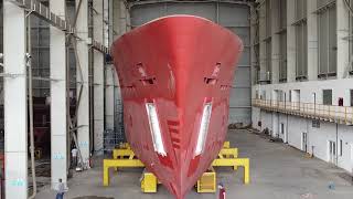 55m Al Waab II: Watch joining of hull and superstructure by Alia Yachts