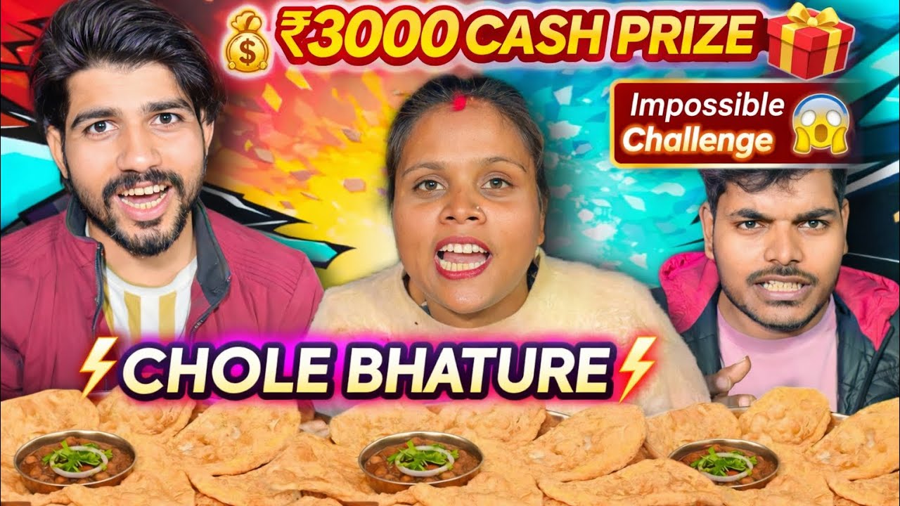 2 Minute Me 2 Plate Chole Bhature Khao 2500₹ + 500₹Cash Le Jao😱| Delhi Street Food Chole Bhature 🥵