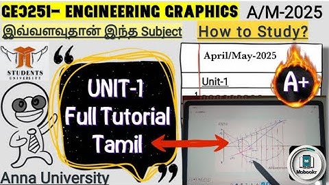 Ge3251 engineering graphics | Unit 1 complete tutorial tamil | 20/20marks | get easily |April may 25