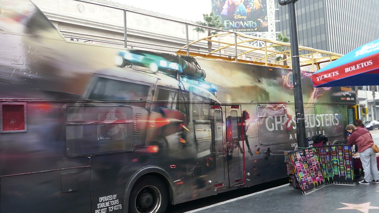 Los Angeles, California, USA 26th November 2021 A general view of  atmosphere of Ghostbusters Afterlife Bus
