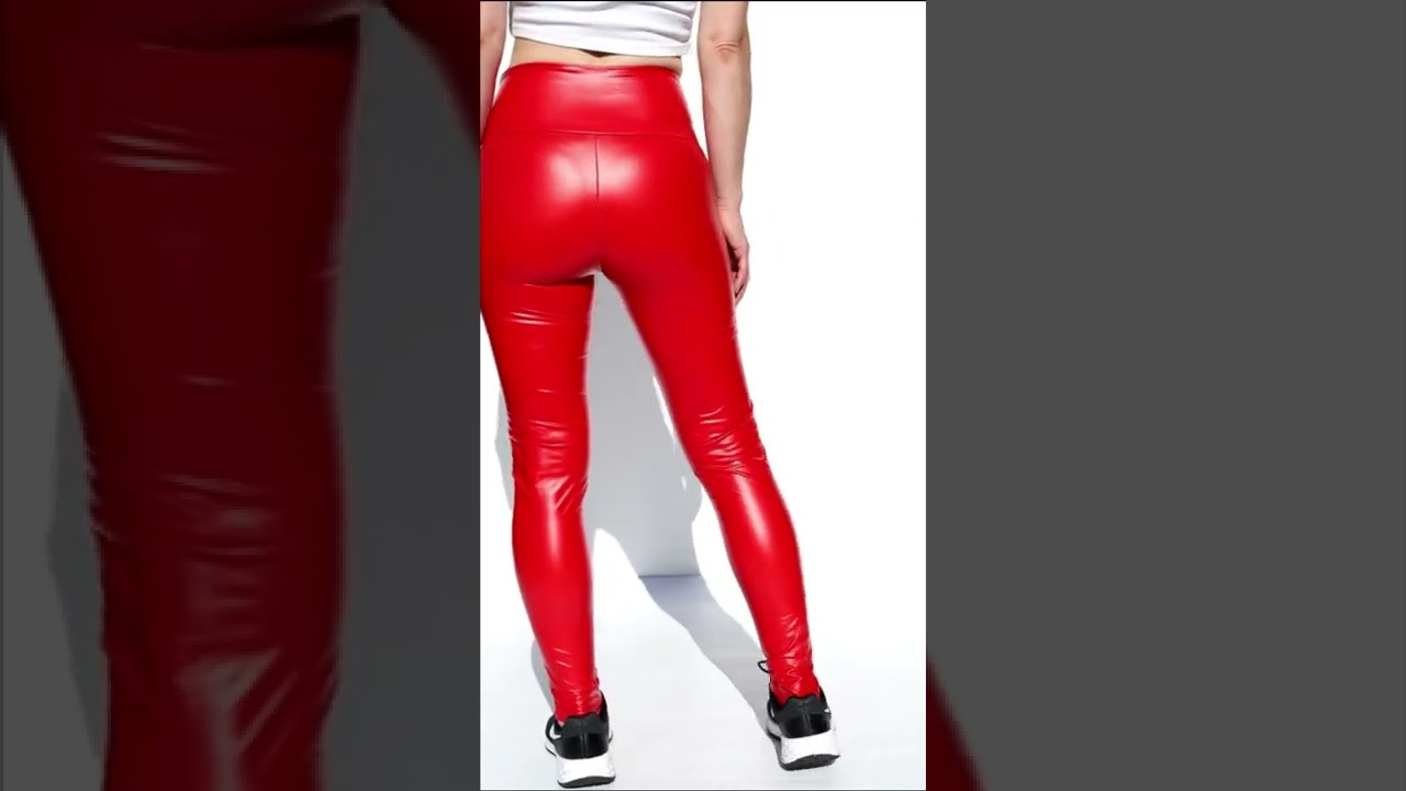 FAUX LEATHER LEGGINGS RED 