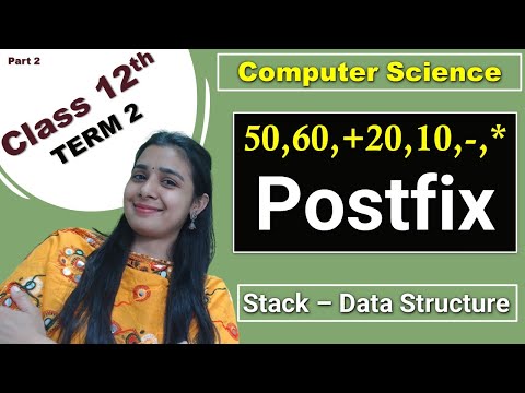 Solve Postfix -50,60,+20,10,-,* | STACK | CBSE Class 12 Computer Science | Lovejeet Arora