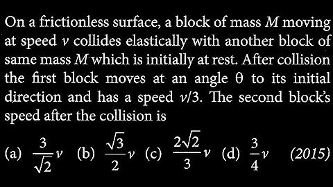 On a frictionless surface, a block of mass M moving at speed v collides elastically WEP DTS 08 Q3