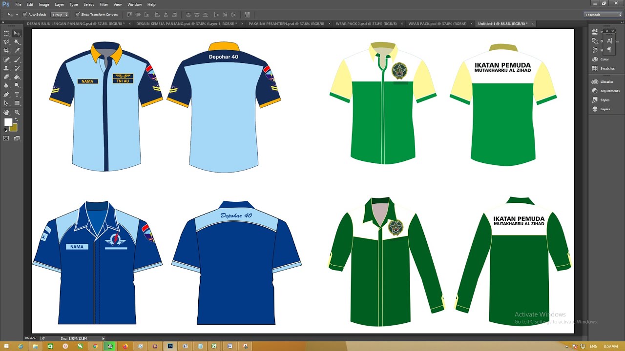 Gratis Template  Kameja PSD  Cara Desain  Baju  kemeja Di 